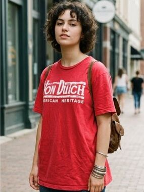 Von Dutch Red Short-Sleeve Logo Tee